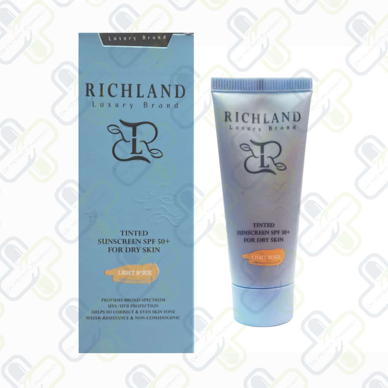 ضدآفتاب رنگی SPF50 ریچلند مناسب پوست خشک 40 میل