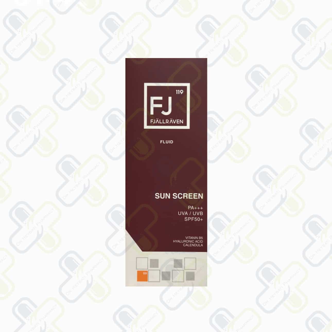 کرم ضدآفتاب بی رنگ FJ SPF50 اف جالراون – انواع پوست | 50 میل