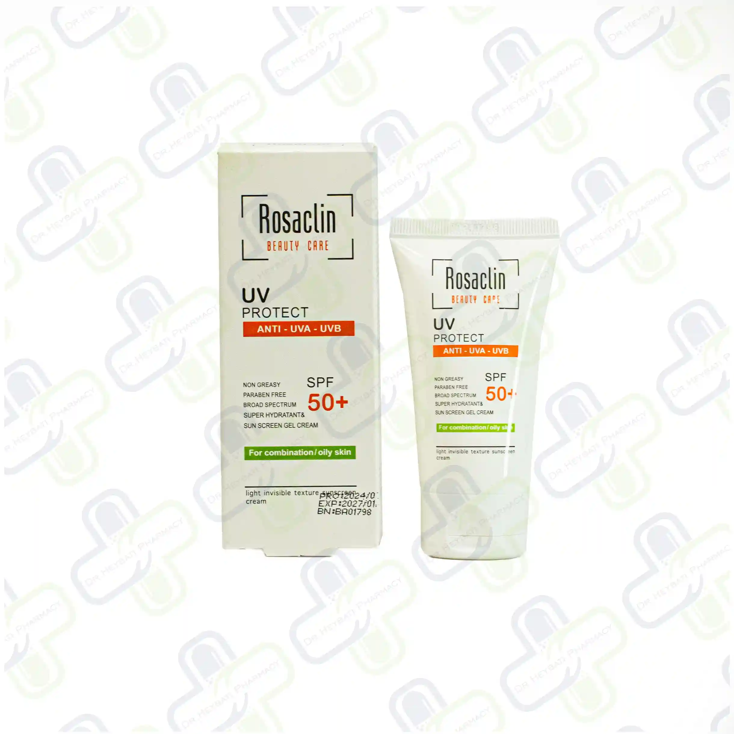 کرم ضد آفتاب رزاکلین مناسب پوست چرب و مختلط (بی رنگ) حجم 40mL
