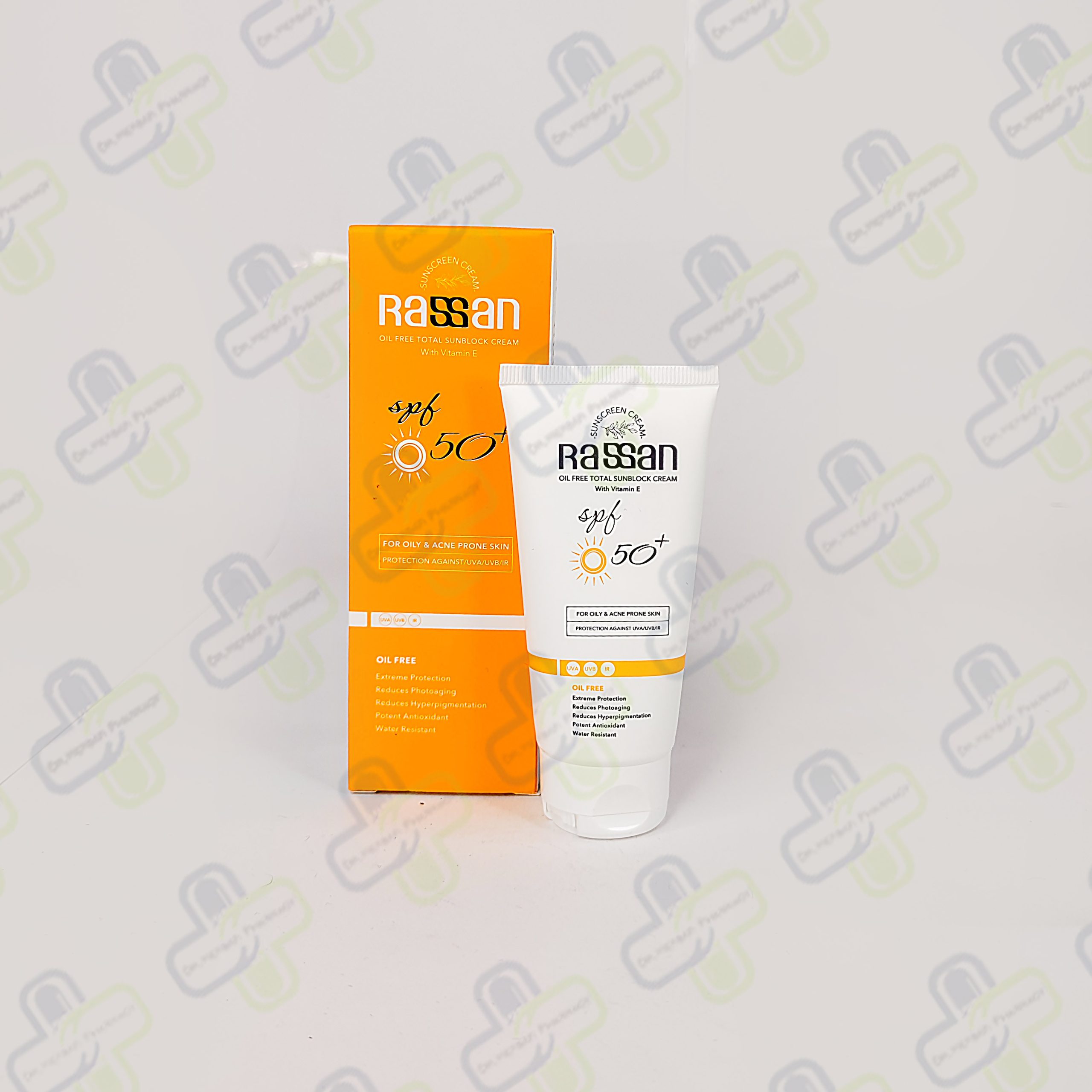 کرم ضد آفتاب بی رنگ فاقد چربی راسن SPF50