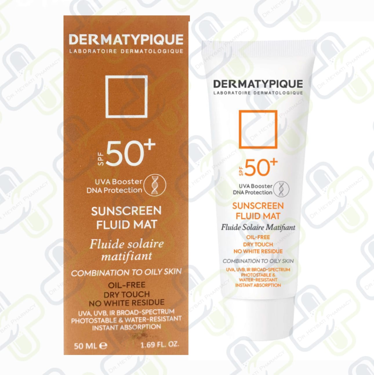 کرم ضد آفتاب فلویید مت بی رنگ درماتیپیک فاقد چربی مناسب پوست مختلط تا چرب SPF50