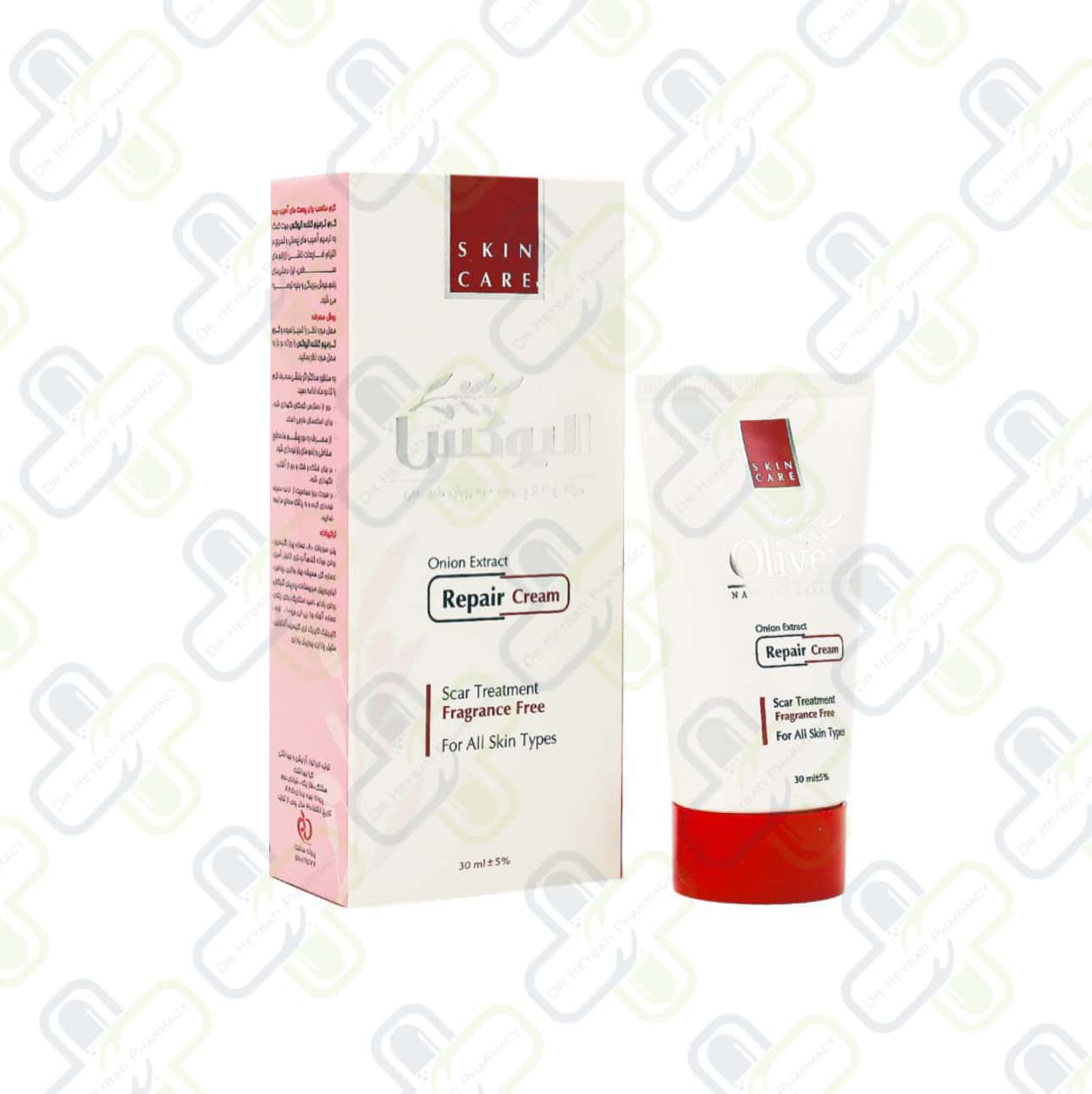کرم الیوکس ترمیم کننده مناسب برای پوست های آسیب دیده olivex onion extract repair cream for all skin types