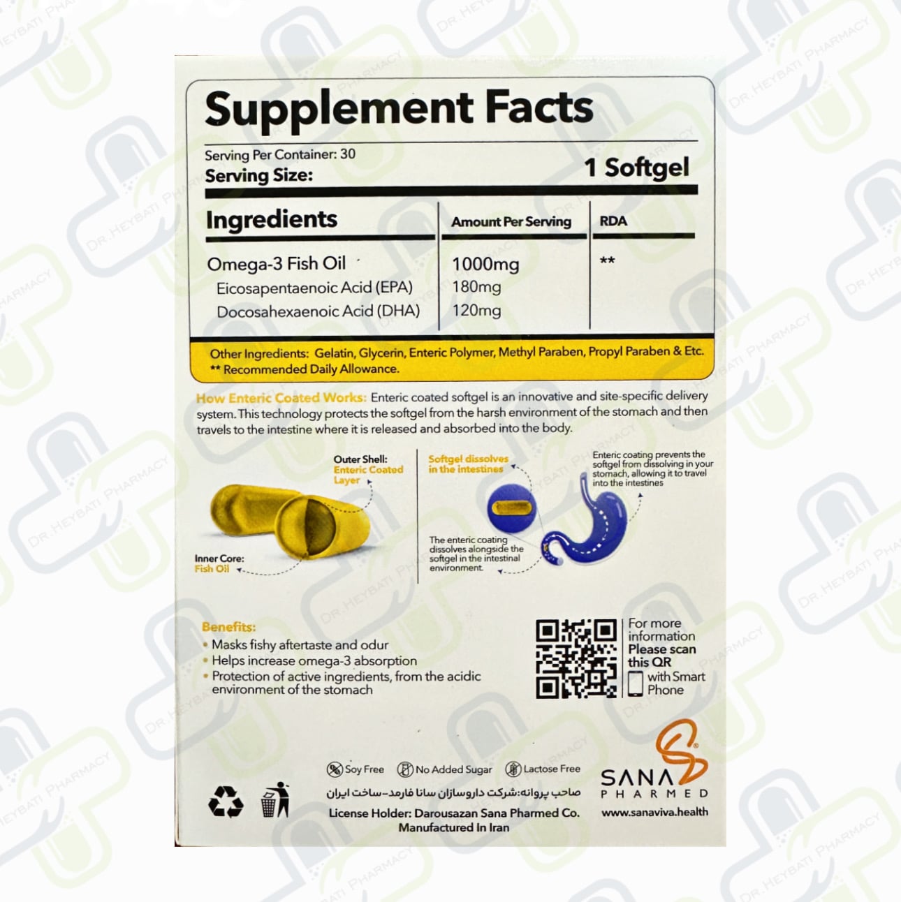 سافتژل اسمارت امگا 1000 میلی گرم 30 عددی