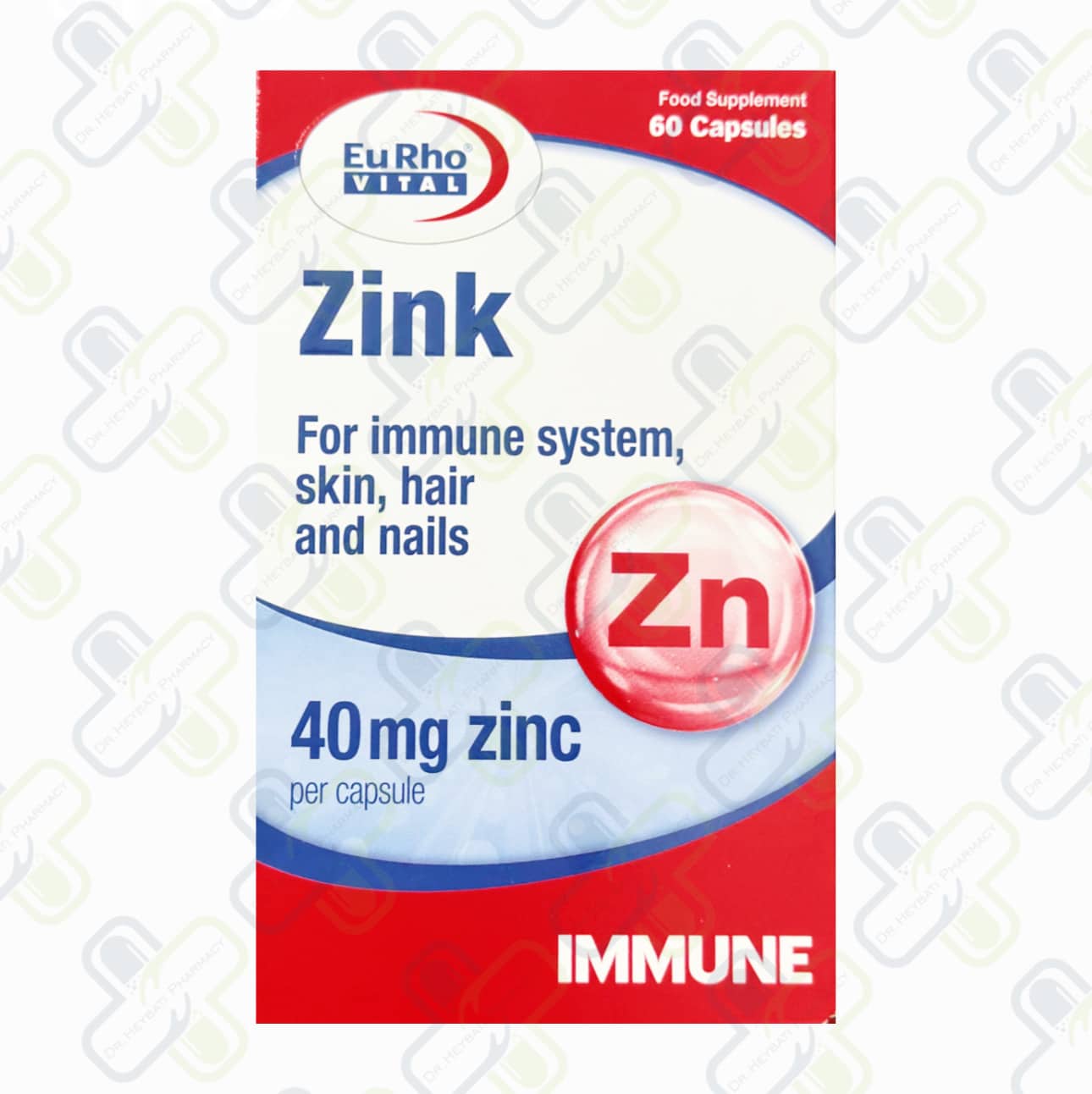 کپسول زینک 40 میلی گرم یوروویتال 60 عدد